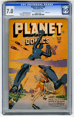 Planet Comics 48 CGC 70 Robot Cover Fiction House Golden Age Comic Good Girl