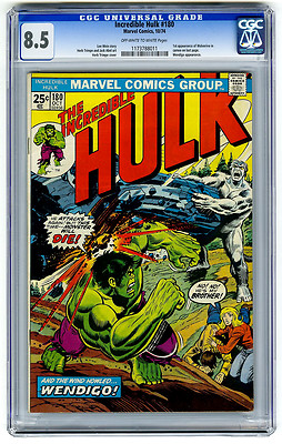 Incredible Hulk 180 CGC 85 1st Wolverine Cameo Marvel Bronze Age Comic Avengers