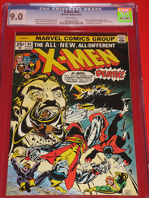 XMEN 94 1975  CGCGRADED 90  WHITE PAGES  NO RESERVE