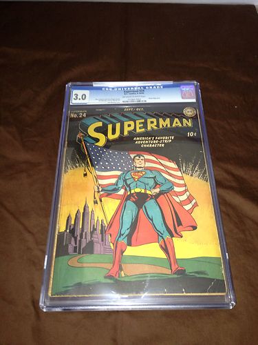Superman 24 910 1943 DC Comics Cgc Graded Rare Classic Flag Cover Key Issue