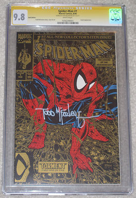 SpiderMan 1990 1 CGC SS 98 Gold Signed Todd McFarlane
