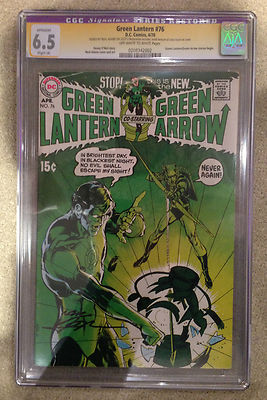 DC Comics GREEN LANTERN 1st NEIL ADAMS SIGNED 76 CGC SS FN65 1970 