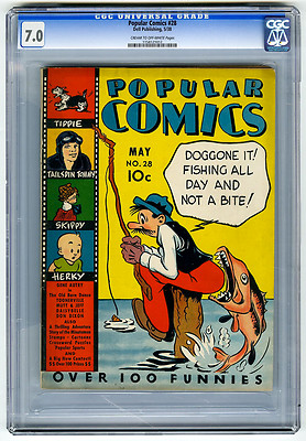 Popular Comics 28 CGC 70 Tailsspin Tommy Gene Autry Mutt Jeff Dell Golden Age