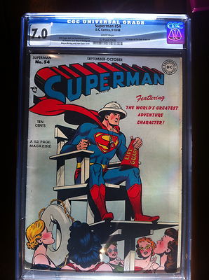 SUPERMAN 54 1948  CGC GRADED 70  WHITE PAGES  NO RESERVE