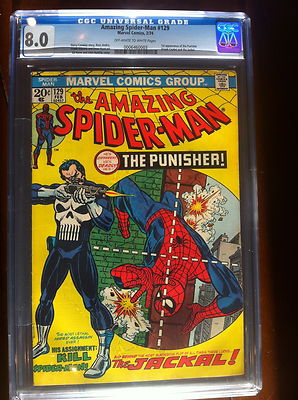 AMAZING SPIDERMAN 129 1974  CGC GRADED 80  1st Appearance of the Punisher