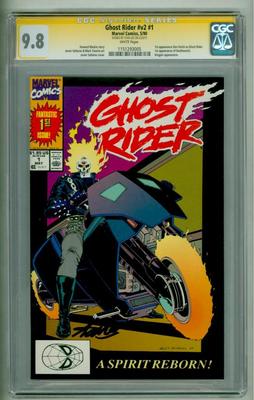 GHOST RIDER 1 CGC 98 1990 SS STAN LEE SIGNATURE SERIES