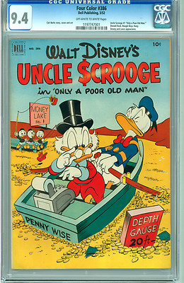 Four Color 386 CGC 94 NM Near Mint Dell Classic Carl Barks Uncle Scrooge Cover