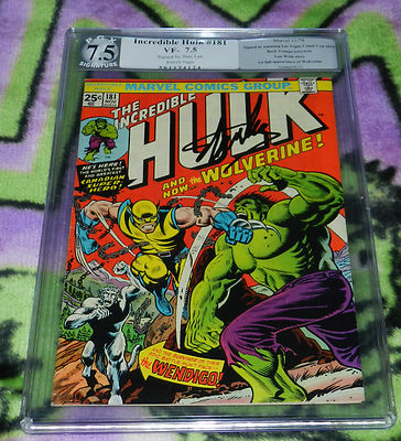 Incredible Hulk 181 PGX 75 VF SS Stan Lee 1st  Wolverine  XMen like CGC