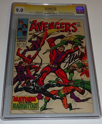 AVENGERS 55 CGC SS 901ST ULTRONSIGNED BY STAN LEEWHITE PAGES21968