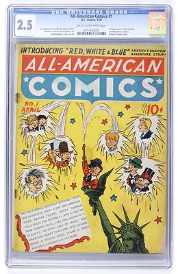 AllAmerican Comics 1 CGC 25 Cream to OW Pages Statue Liberty cover Blummer