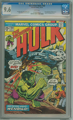 INCREDIBLE HULK 180 MARVEL COMICS 1974 CGC 96 WHITE PAGES 1ST WOLVERINE CAMEO
