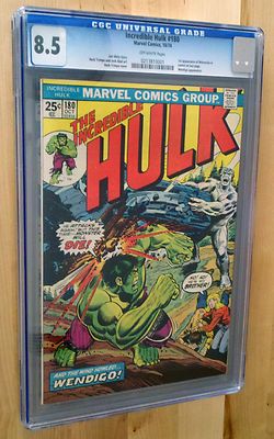 THE INCREDIBLE HULK 180 CGC 85 OFF WHITE 1ST WOLVERINE APP  NOT 181