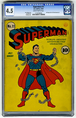 Superman 11 CGC 45 Fred Ray Siegel DC Golden Age Comic Action
