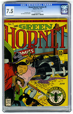 Green Hornet Comics 5 CGC 75 OWW Holyoke Golden Age Comic