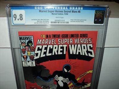 Marvel Super Heroes Secret Wars 8 CGC 98 WHITE Pgs 1st preVenom id 8652