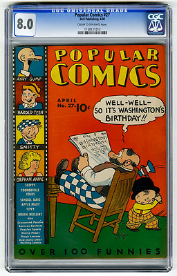 Popular Comics 27 CGC 80 Orphan Annie Moon Mullins Dell Golden Age Comic