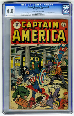 Captain America Comics 48 CGC 40 Human Torch Schomburg Timely Golden Age Comic