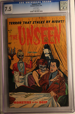 The Unseen 14 CGC 75 White Pages Pre Code Horror  Highest Graded
