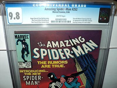 Amazing SpiderMan 252 CGC 98 WHITE pages 1st Black Costume 1984 id 8647