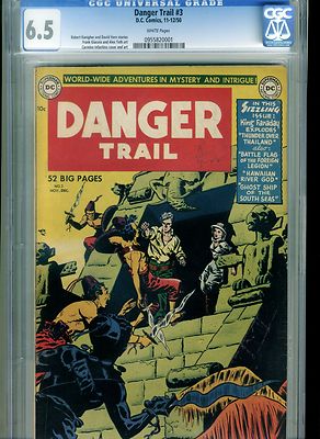 DANGER TRAIL 3 CGC 65 WHITE PAGES 1950 RARE ONE OF THE RAREST EARLY 50s DCs
