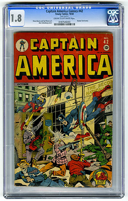 Captain America Comics 42 CGC 18 Human Torch Schomburg Timely Golden Age Comic