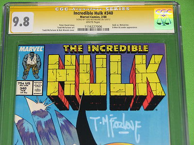 Incredible Hulk 340 CGC 98 Signature Series signed by McFarlane vs Wolverine