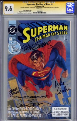 SUPERMAN MAN OF STEEL 1 CGC 96 SS SIMONSON JURGENS BOGDANOVE ORDWAY  CARLIN