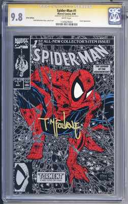 SpiderMan 1 Silver Edition SS CGC 98 Todd McFarlane Signature Series 1990