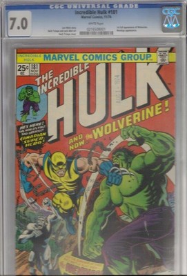 MARVEL 1974 INCREDIBLE HULK 181 CGC 70 FIRST WOLVERINE