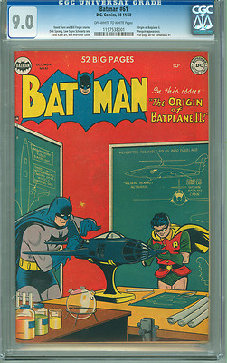 Batman 61 CGC 90 VFNM Very Fine  Near Mint Penguin app BatPlane Bob Kane