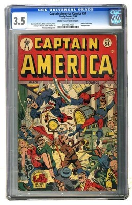 Captain America Comics 54 CGC 35