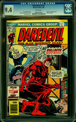 Daredevil 131 CGC 94 1976 Key  1st AppOrigin Bullseye WHITE Pages