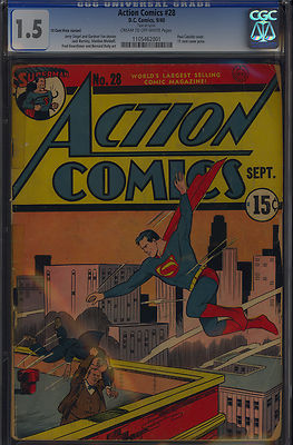 Action Comics 28 Very Rare 15 Cent Price Variant Superman DC 1940 CGC 15