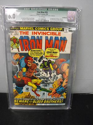 MARVEL COMICS IRON MAN 55 WITH 60 CGC QUALIFIED GRADE 1st THANOS  DRAX 