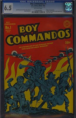 Boy Commandos 1 Nice Golden Age Classic Simon  Kirby Cover DC 1942 CGC 65