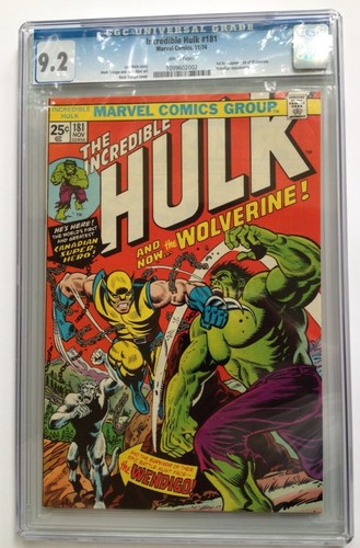 Incredible Hulk 181 CGC 92 1st Full Wolverine Marvel Bronze Age Comic Avengers