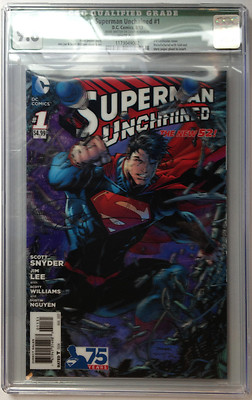 Superman Unchained 1 3D RRP Variant CGC 98 Signed by Jim Lee