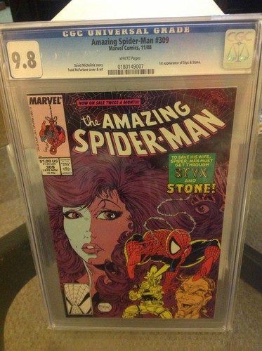 Amazing  Spiderman 309 CGC 98 Styx  Stone issue Todd McFarlane 