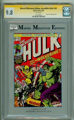 MARVEL MILESTONE INCREDIBLE HULK 181 CGC 98 SS STAN LEE