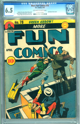 More Fun Comics 78 CGC 65 OWW DC 1942 2nd ever Green Arrow Cover