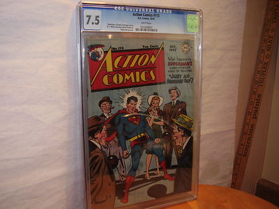 SUPERMAN ACTION COMICS  113  CGC GRADED 75  OCT 1947  JUST AN ORDINARY GUY