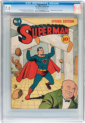 Superman 4 CGC 75 VF OWW DC 1940 1st Lex Luthor in Title 2nd overall