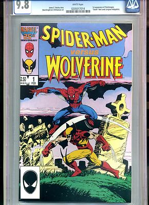 SPIDERMAN VS WOLVERINE 1 CGC 98 1ST PRINT MARVEL COMICS 1987