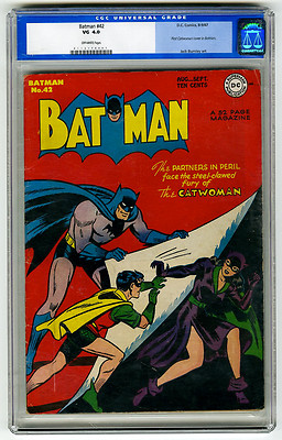 Batman 42 CGC 40 OW 1st Catwoman Cover in Title DC Golden Age Comic Detective