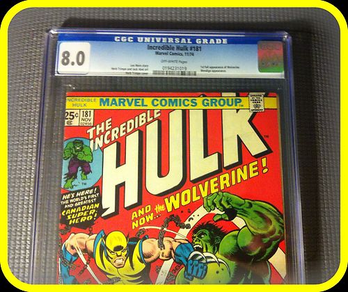 Incredible Hulk 181   CGC 80  1st Wolverine  oww pages
