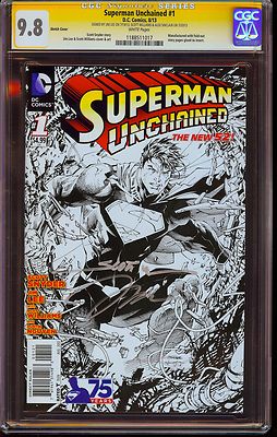Superman Unchained 1 Sketch Variant New 52 CGC 98 SSx3 Jim Lee Williams  1 