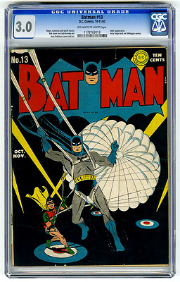 Batman 13 CGC 30 OWW Joker App Bob Kane DC Golden Age Comic Detective