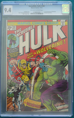 THE INCREDIBLE HULK 181 CGC 94  FIRST FULL APPEARANCE OF WOLVERINE