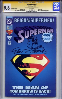 SUPERMAN 78 CGC 96 SS DAN JURGENS signed  sketched COLLECTORS EDITION