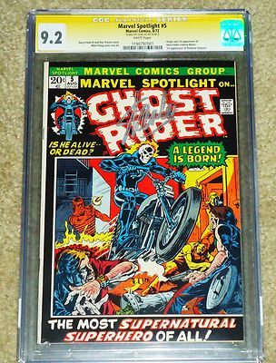 MARVEL SPOTLIGHT 5 1ST GHOST RIDER 1972 CGC 92 WP SS Signed Stan Lee